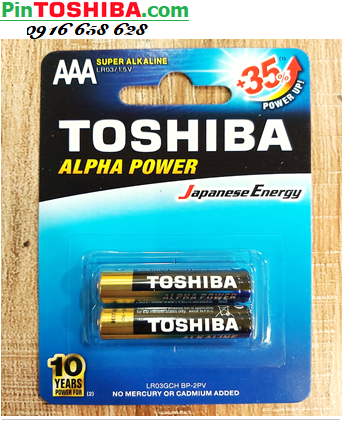 Toshiba Alpha LR03GCH BP-2PV; Pin AAA 1.5v Super Alkaline Toshiba Alpha LR03GCH BP-2PV _Vỉ 2viên